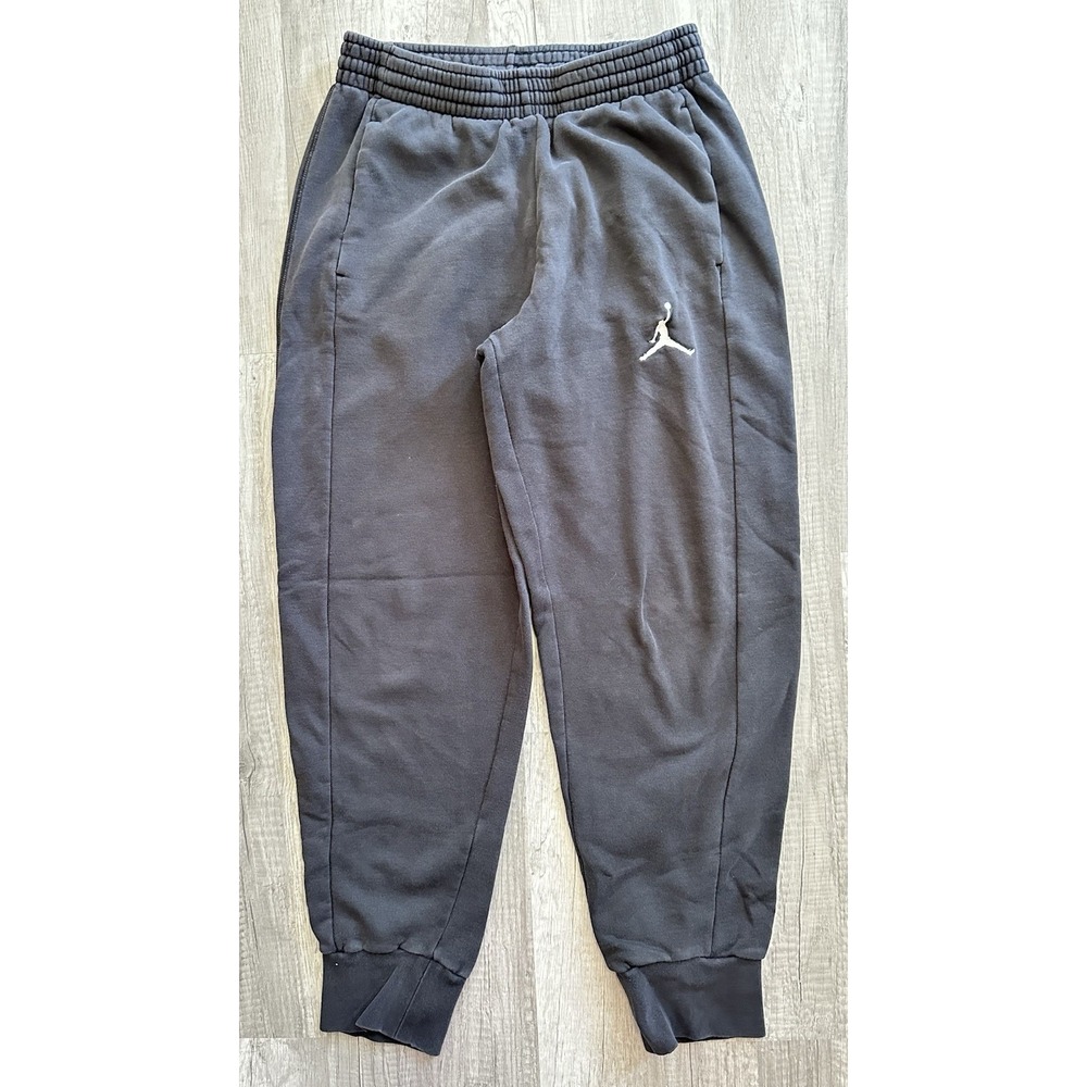 Air‎ Jordan Pants Mens Medium Black Joggers Sweatpants Air  Logo Embroidered